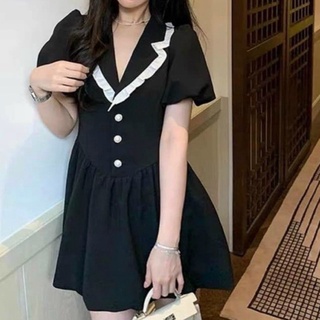 đầm tiểu thư bigsize dáng xoè cổ vest (có 2 size)