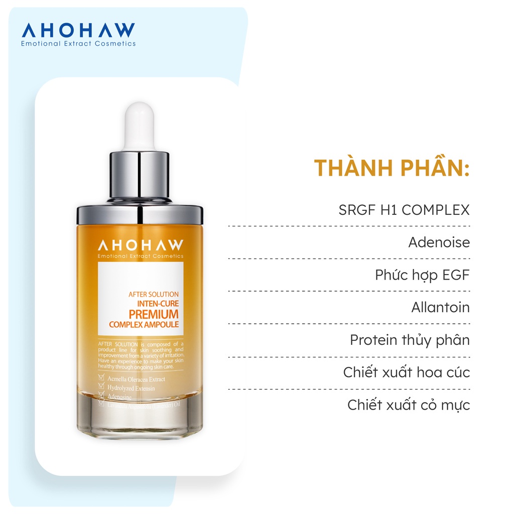 Serum Vàng Ahohaw Inten-Cure Premium Complex Ampoule Tăng Sinh Collagen Chống Lão Hóa Mờ Nếp Nhăn