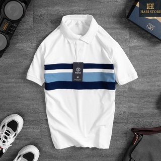 Áo Polo cổ bẻ nam phối ngang vải cá sấu Cotton xuất xịn,thoáng mát, chất lượng cao chuẩn form -DOLI STORE