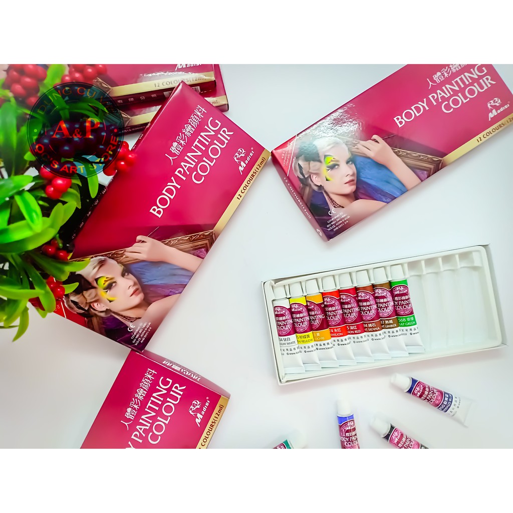 [Lộc'sArtStore]Màu vẽ Mặt Body hóa trang Painting Colour(Bộ 12 màu)