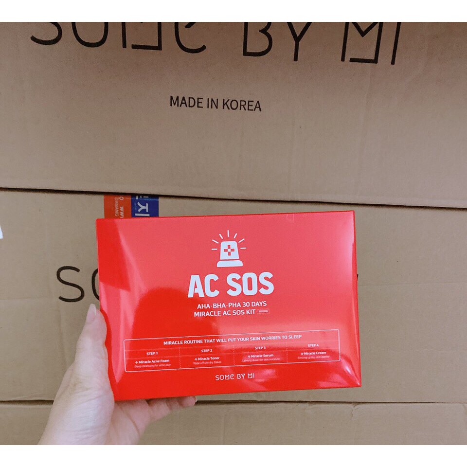 Bộ Kit 4 Sản Phẩm Cho Da Mụn Some By Mi AC SOS AHA-BHA-PHA 30 Days Nhập Khẩu Chính Hãng | BigBuy360 - bigbuy360.vn