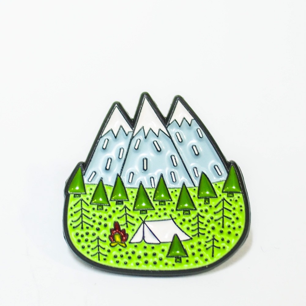 Ghim cài áo Enamel Pin Sticker Factory - Ba ngọn núi