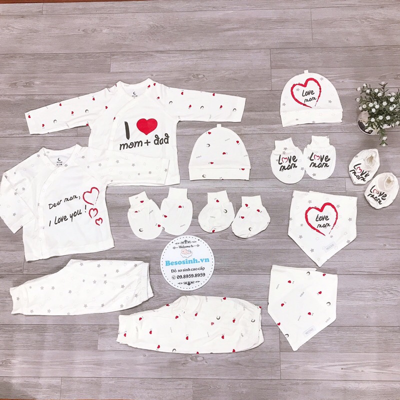 Combo 02 set Moon cho bé sơ sinh 0-3m
