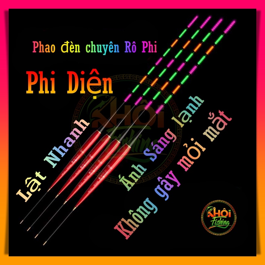 Phao câu đài ban đêm chuyên rô phi, cá giếc, ánh sáng lạnh - Khôi Fishing