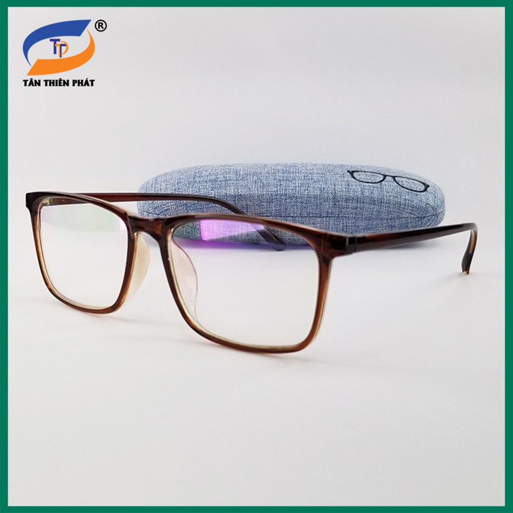 Gọng kính cận nam nữ dẻo 2412 màu đen, nâu và trong suốt, tròng  giả cận 0 độ chống ánh sáng xanh - Chống nắng, tia UV | BigBuy360 - bigbuy360.vn