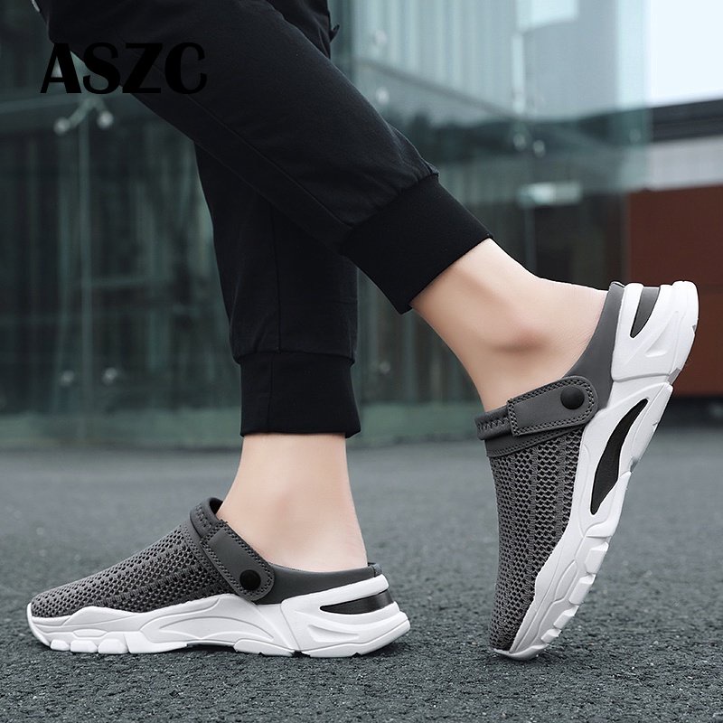 Dép Lười Phối Lỗ Thoáng Khí Thời Trang Đi Biển Mùa Hè Cho Nam