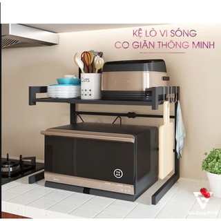 KỆ 2 TẦNG LẮP GHÉP ĐỂ LÒ VI SÓNG, ĐỒ DÙNG NHÀ BẾP, GIA VỊ SẮP XẾP KHÔNG GIAN NHÀ BẾP GỌN GÀNG