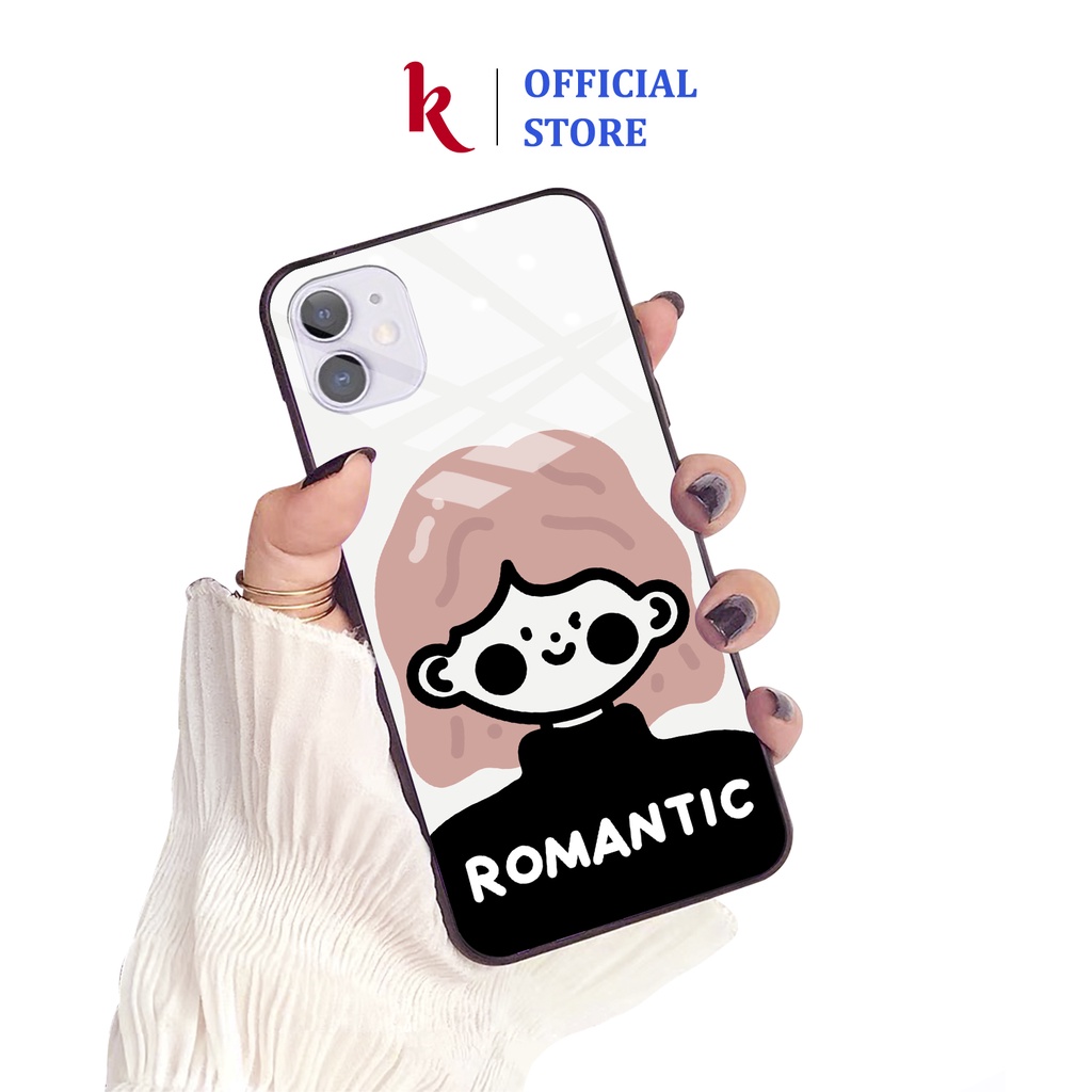 Ốp lưng iphone kính cao cấp cặp đôi ROMANTIC case 14plus 14 pro max 13 12 promax 11 mini 6 6s 7 8 plus x xr xs Se