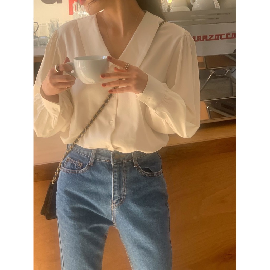 [ORDER] Áo blouse trắng style tiểu thư vintage Hàn Quốc