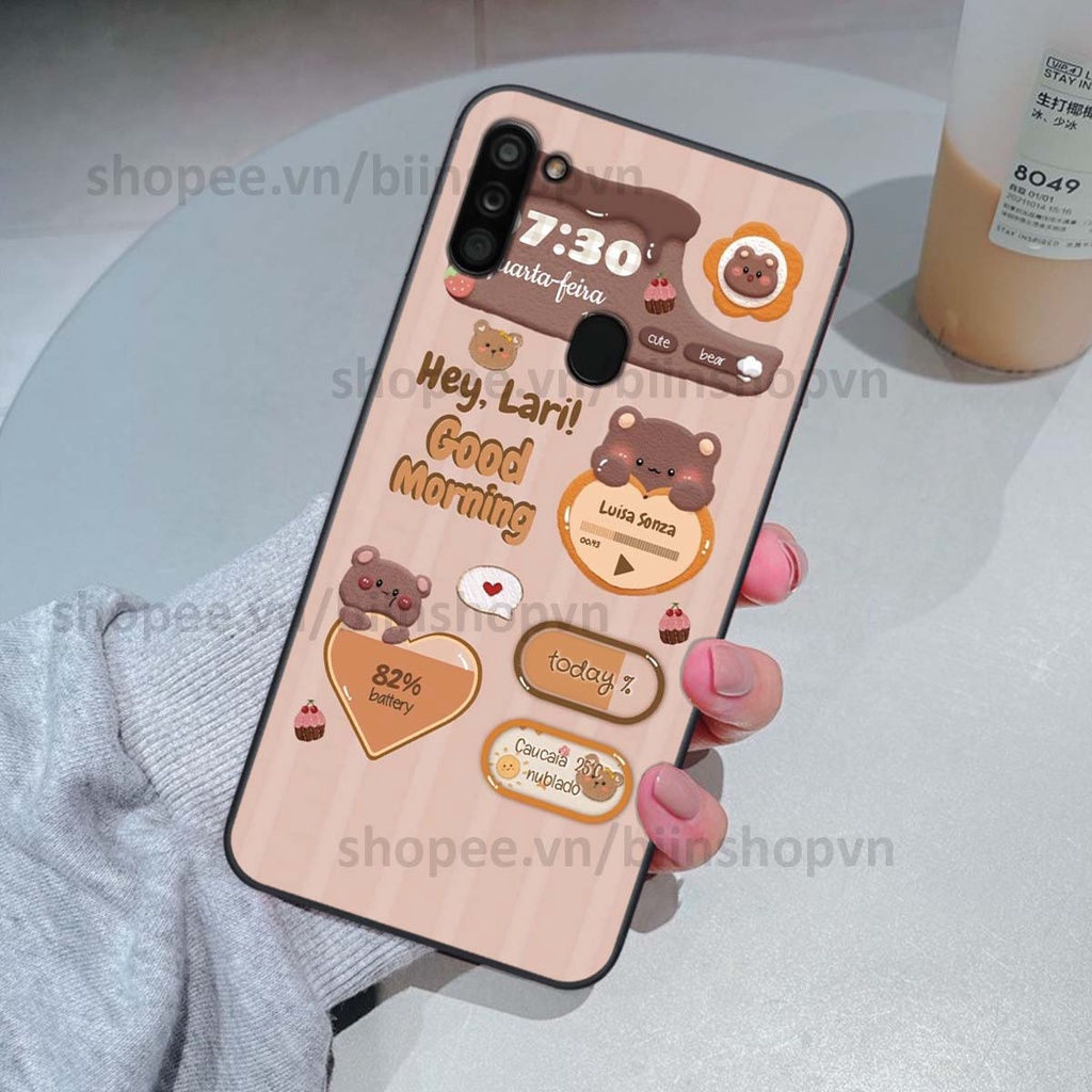 Ốp Samsung A11 / M11 in 3D icon gấu nổi siêu xinh, siêu đáng yêu, cá tính phong cách