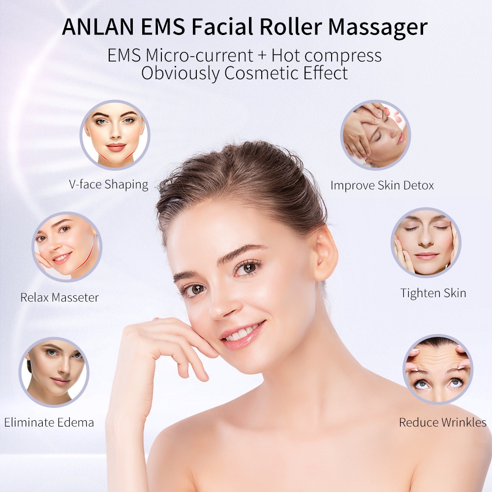 Cây lăn mát xa mặt ANLAN EMS tạo cằm chữ V thon gọn