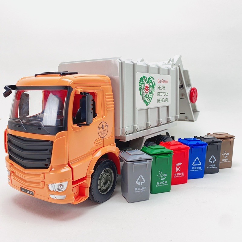 ♻️CỰC SỐC♻️Đồ Chơi Mô Hình Xe Chở Rác Chạy Đà Siêu To-Đẹp-Bền-Chắc Chắn Giúp Bé Yêu Thiên Nhiên Bảo Vệ Môi Trường