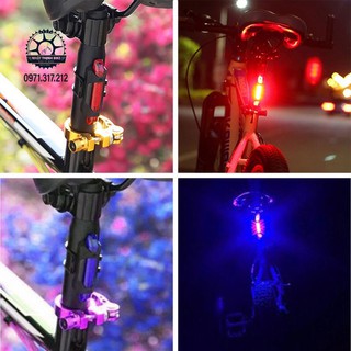 Đèn hậu xe đạp đèn sau xe đạp sạc USB 5 led chống nước