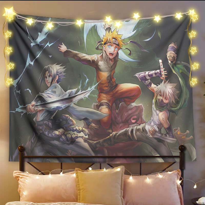 Tranh Vải Decor Naruto Chất Liệu Lụa Cao Cấp - Tặng Kèm Đèn Led