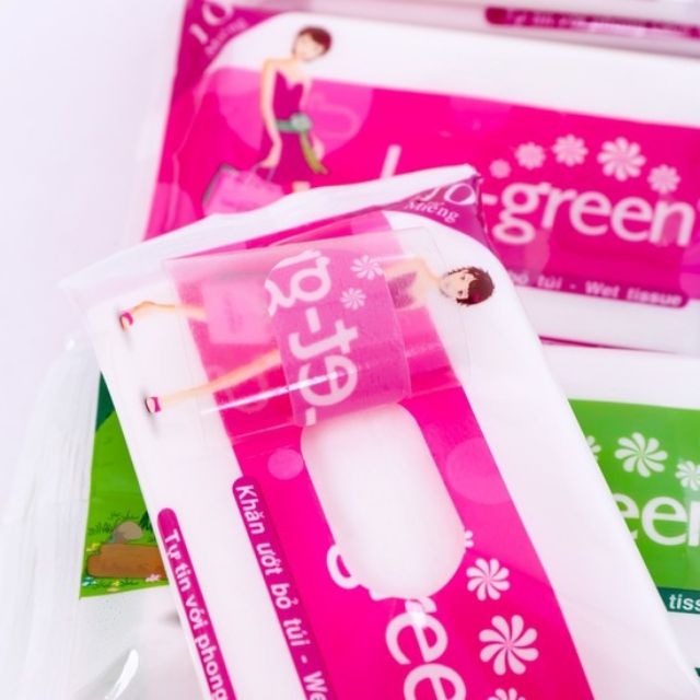 Khăn ướt bỏ túi Let-green 10 miếng/bao