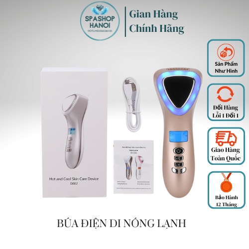 (Chính Hãng) Búa Điện Di Nóng Lạnh , Điện Di Nóng Lạnh Massage Kết Hợp Ánh Sáng Sinh Học D002