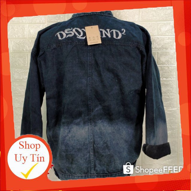 Áo Khoác Bò Rin Jean Nam 🌟FREESHIP🌟 Jeans Rách Vai Xanh Thời Trang Cá Tính Năng Động Bụi Bặm Unisex- AQ STORE