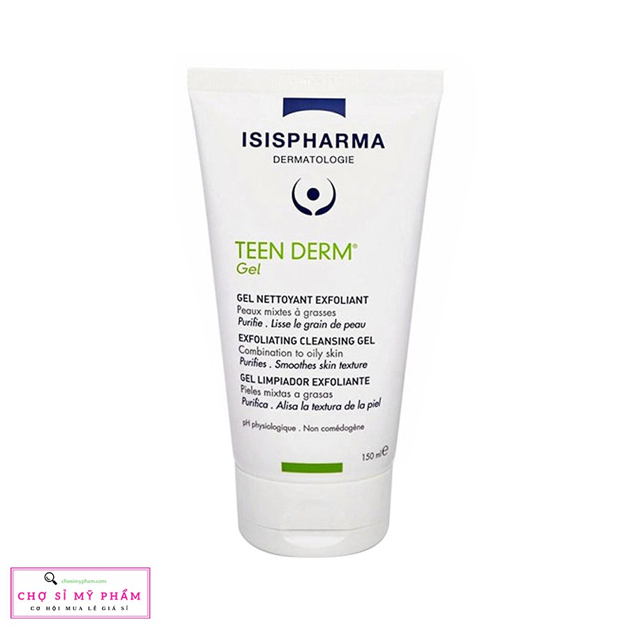 Gel rửa mặt giảm nhờn ngừa mụn ISIS Pharma Teenderm Gel (40ml - 150ml)