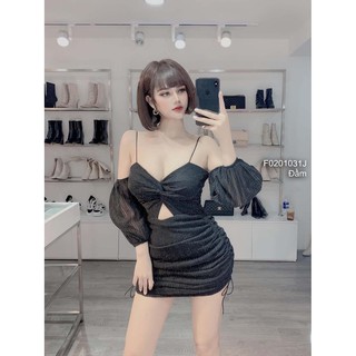 Đầm tay phồng cup ngực form ôm!