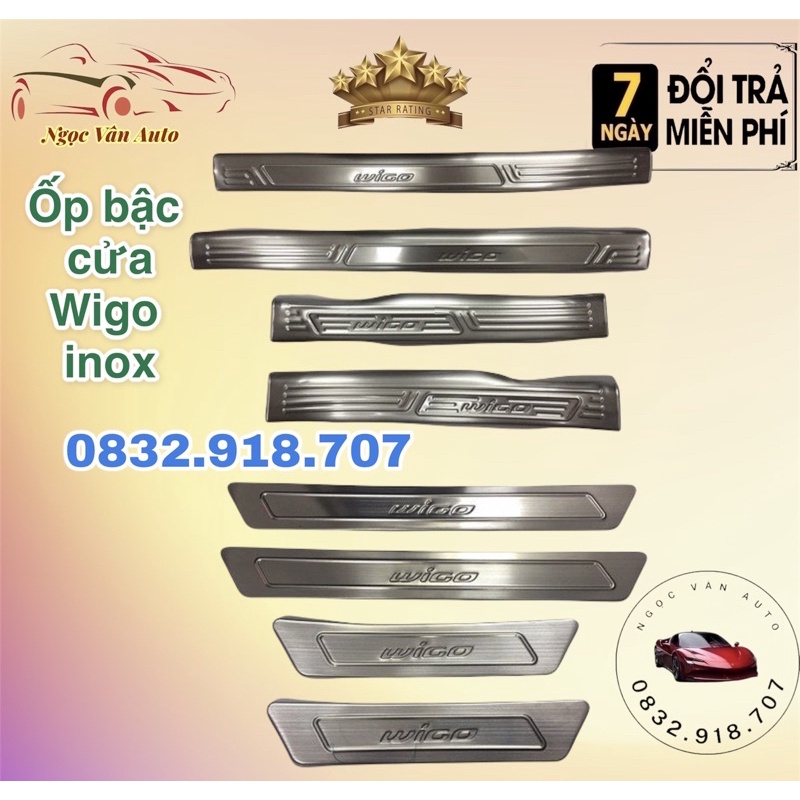 Ốp bậc cửa Toyota Wigo 2018 - 2021 inox cao cấp