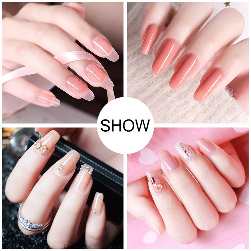 XIANSTORE 8PCS/Set Base/Top Coat For Quick Extension Nail Tool Kit Nail Manicure Set Poly Nail Gel Set Cuticle Pusher Nail Building UV Nail Dryer Lamp Finger Extend Mold Shiny/Nude Color