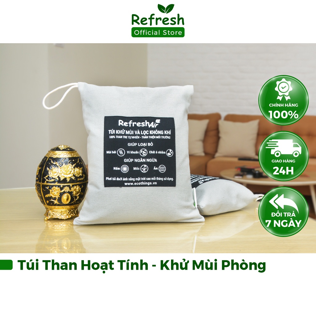 Túi Than Hoạt Tính Khử Mùi Phòng Ngủ, Phòng Khách, Nhà Vệ Sinh REFRESH 250g/500g - 100% Than Hoạt Tính Khử Mùi Hôi