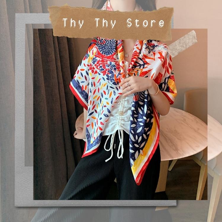 KHĂN LỤA bandana áo yếm NHIỀU MÀU 90x90cm-V36D LÀM ÁO VẠT CHÉO HIỆN ĐẠI TRENDY caocấp lụa ThyThy