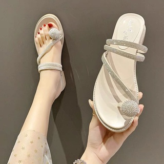 Dép xỏ ngón trắng đen 4cm
