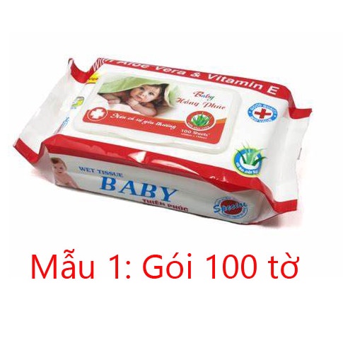 Set 10 gói khăn giấy ướt Baby Thiên Phúc cho trẻ sơ sinh  (100 - 120 tờ)