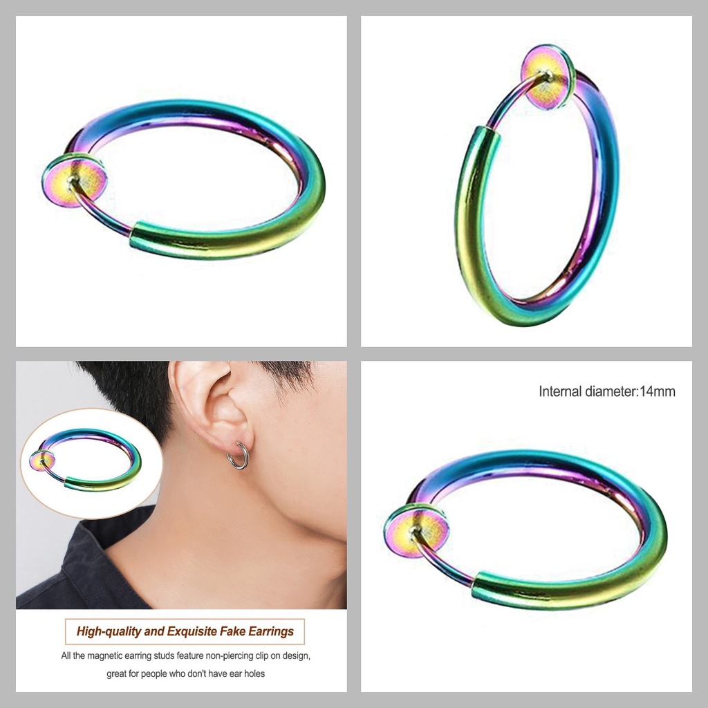 Khuyên Tai Nam Châm Titanium Không Cần Bấm Lỗ Khuyên Tai Nam Không Cần Bấm Lỗ (1 Cái)