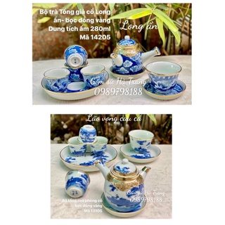 Bộ trà tống phỏng cổ gốm sứ Bát Tràng cao cấp không chì  dung tích 280ml