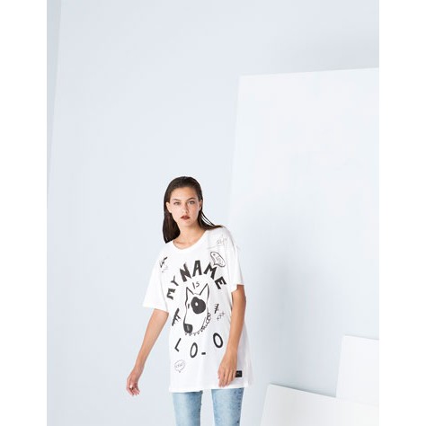 BERSHKA - Dog T-shirt