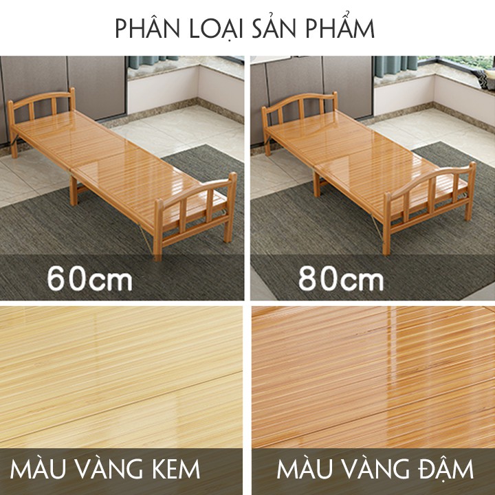 Giường xếp đa năng, giường tre gấp gọn 60cm