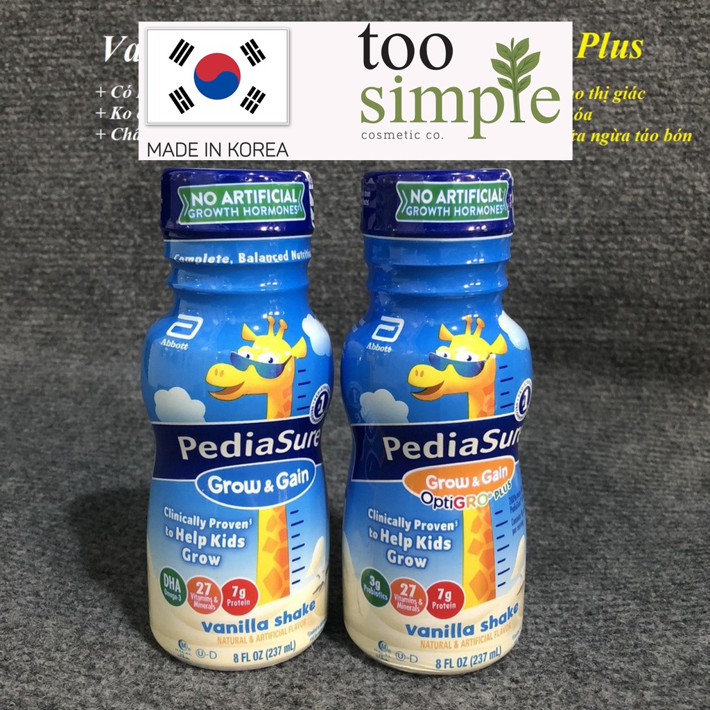 ❤️ [Date 12/2021] Sữa Pediasure nước Vani, Dâu, Fiber chất xơ, Socola Mỹ 237ml Too Simple