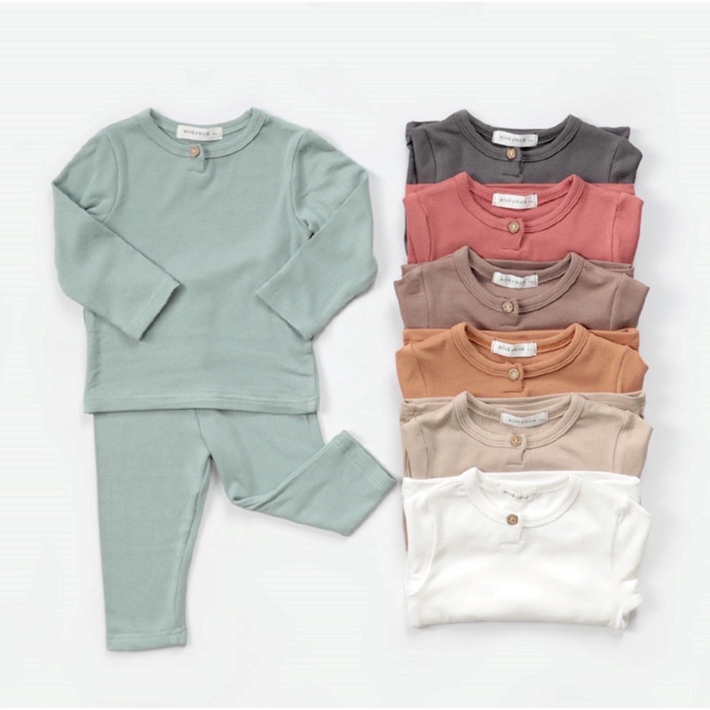 Bộ đồ dài tay MinkyMom Quảng Châu, Bộ đồ thun gân minky mom siêu đẹp
