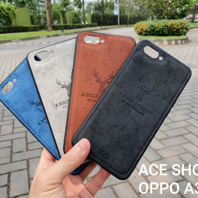 [[ Oppo A3s ]] Ốp lưng Oppo silicon vải jean A3s ( Huơu Deer )