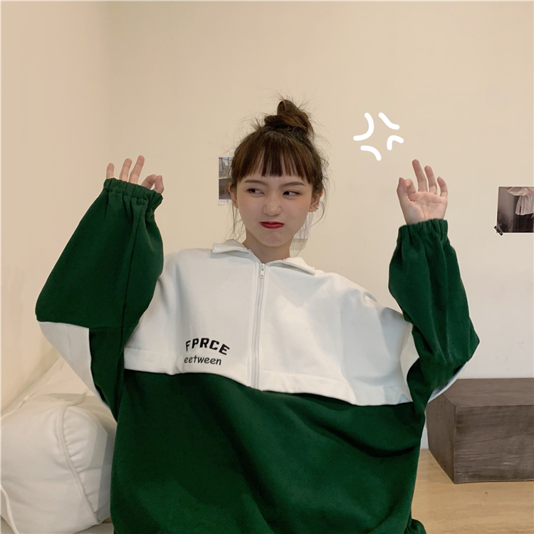 Áo Sweater Kích Thước Lớn Phối Khóa Kéo Thời Trang Mùa Đông