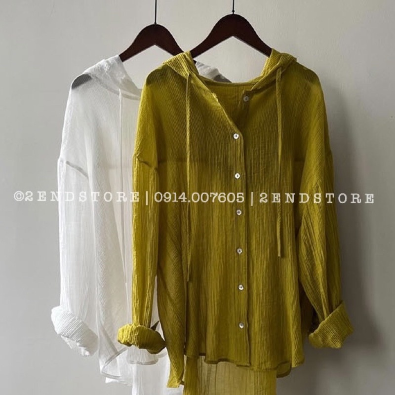 2END Áo khoác sơ mi có mũ phong cách Hàn