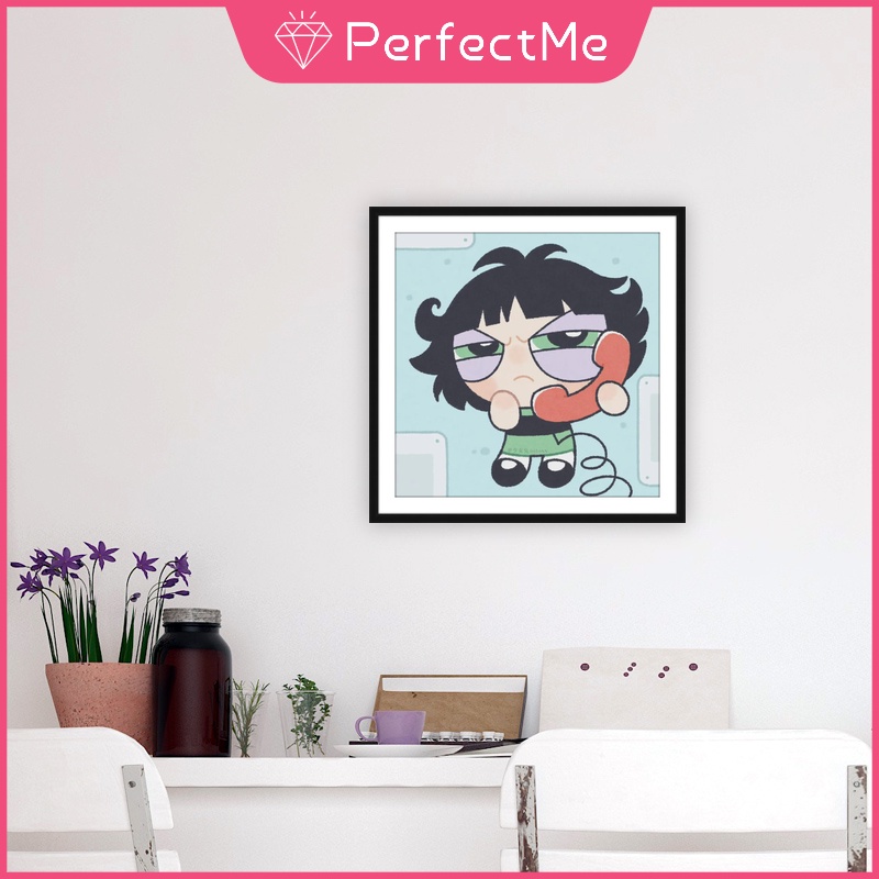 Bộ tranh đính đá 5D họa tiết cô gái cảnh sát hoạt hình độc đáo kích thước 30x30cm DIY dùng trang trí