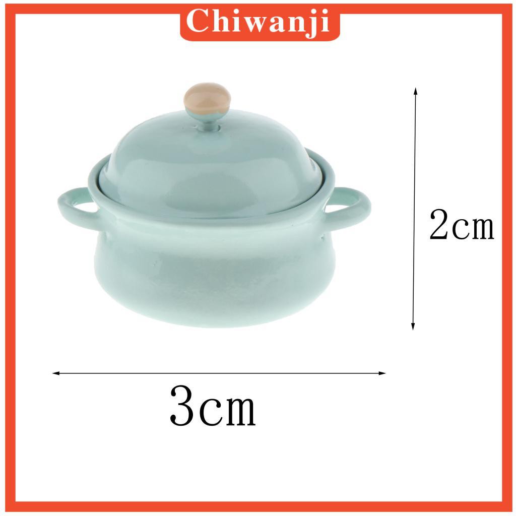 Nồi Nấu Súp Mini Màu Xanh Lá Dùng Trang Trí Nhà Búp Bê 1: 12