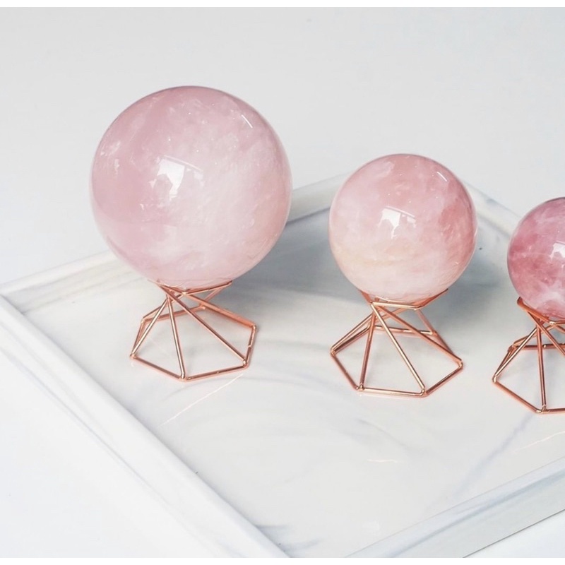 Cầu đá thanh tẩy tự nhiên màu hồng 3,5cm