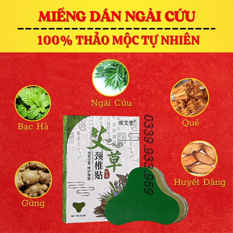 Miếng Dán Ngải Cứu Vai Gáy - Cao Dán Ngải Cứu - Giảm Đau Vai Gáy, Giảm Đau Xương Khớp