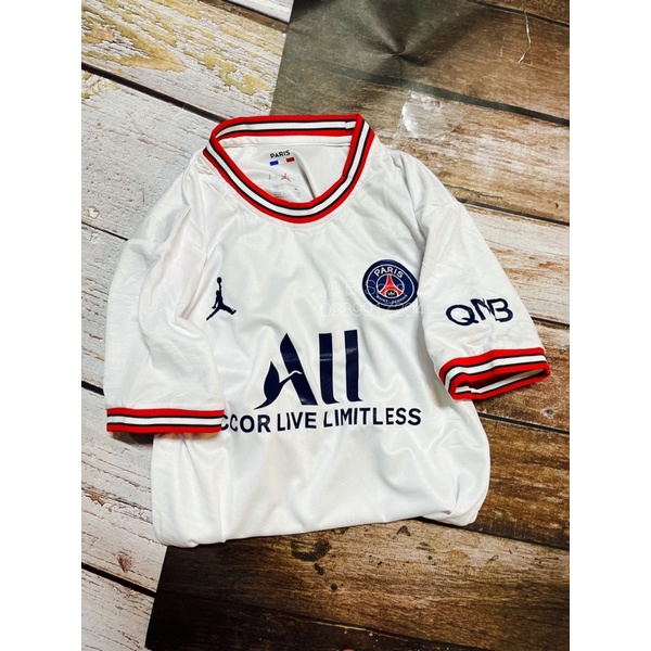 Set Bộ Quần áo thể thao bóng đá nam nữ clb psg vải thái mịn clb psg áo trắng quần trắng logo thêu