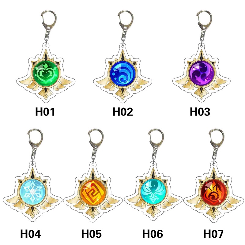 Móc Khóa Hình Nhân Vật Anime Genshin Impact Element Vision God's Eye Mondstadt Liyue Harbor