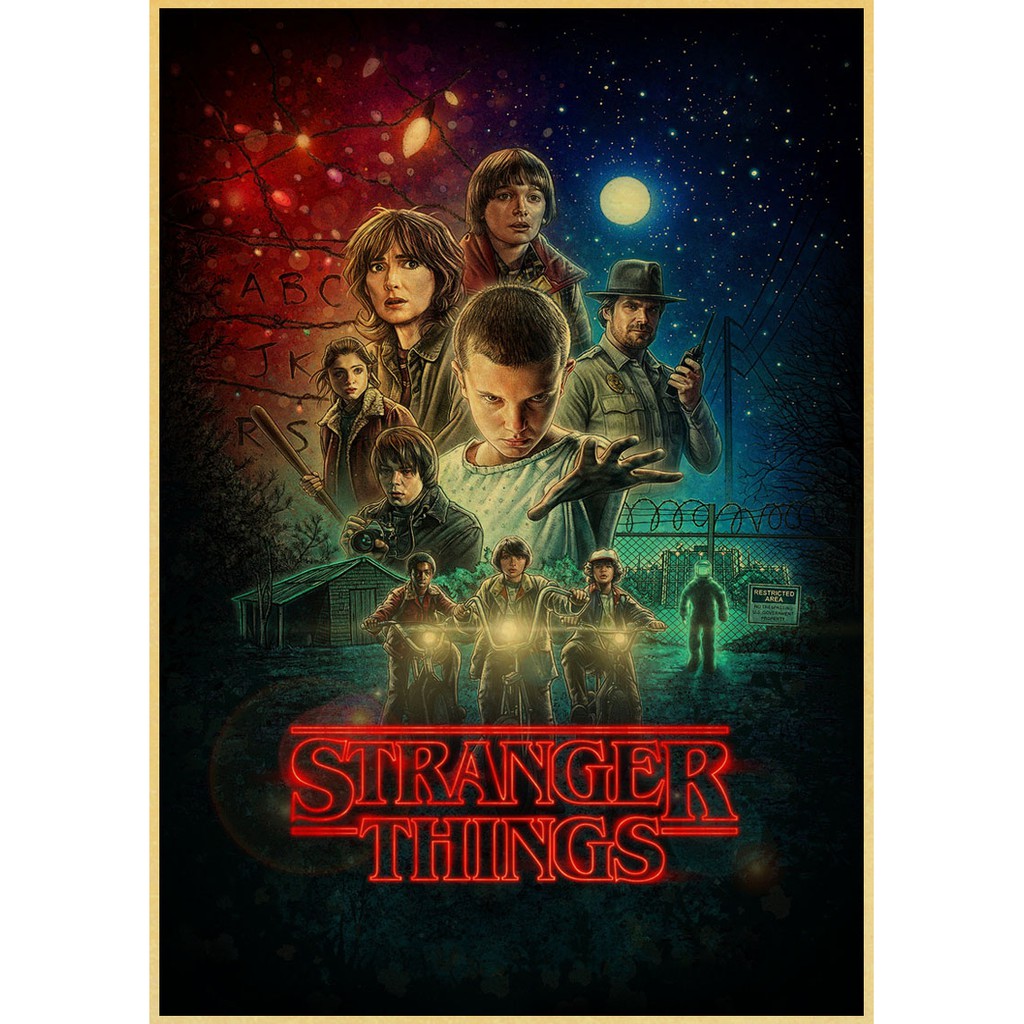 Tranh Treo Tường Trang Trí Nội Thất In Hình Stranger Things Độc Đáo