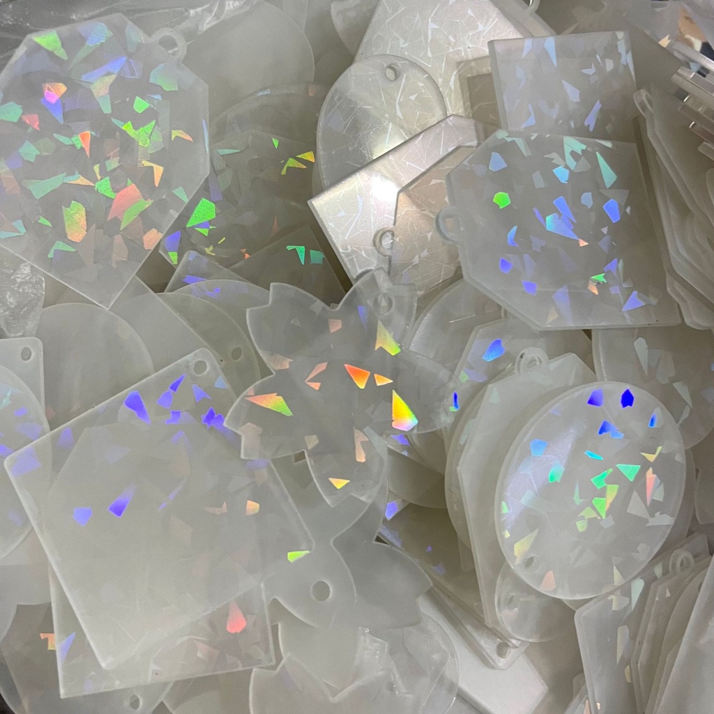 Móc Khóa Hình Đĩa Hút Cuckoo Bằng Acrylic Laser Đầy Màu Sắc Mới