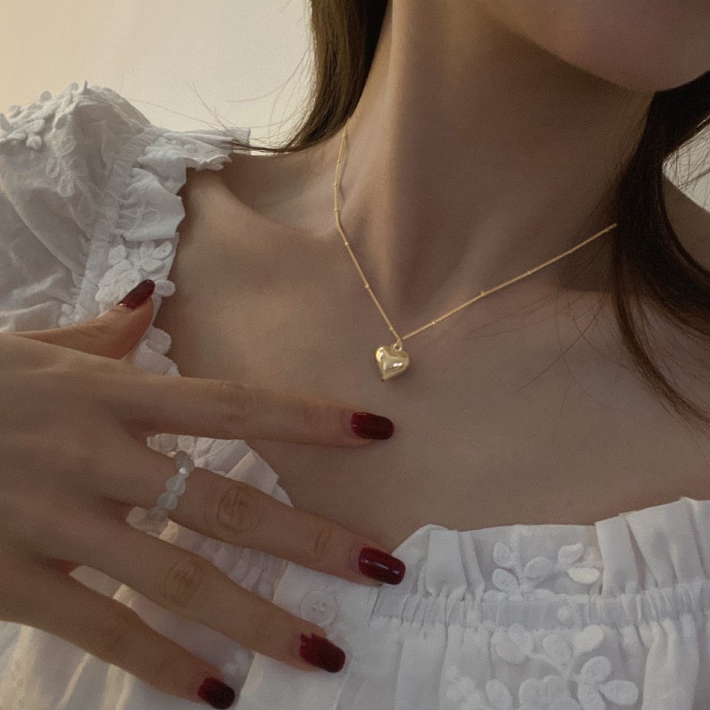 Vòng cổ Mạ Vàng/Bạc Mặt Hình Trái Tim Thời Trang Cho Nữ