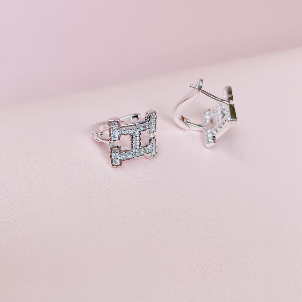 Bông tai bạc nữ kiểu dáng chữ H sang trọng Trang Sức 𝐀𝐍𝐓𝐀 𝐉𝐞𝐰𝐞𝐥𝐫𝐲 - ATJ8055