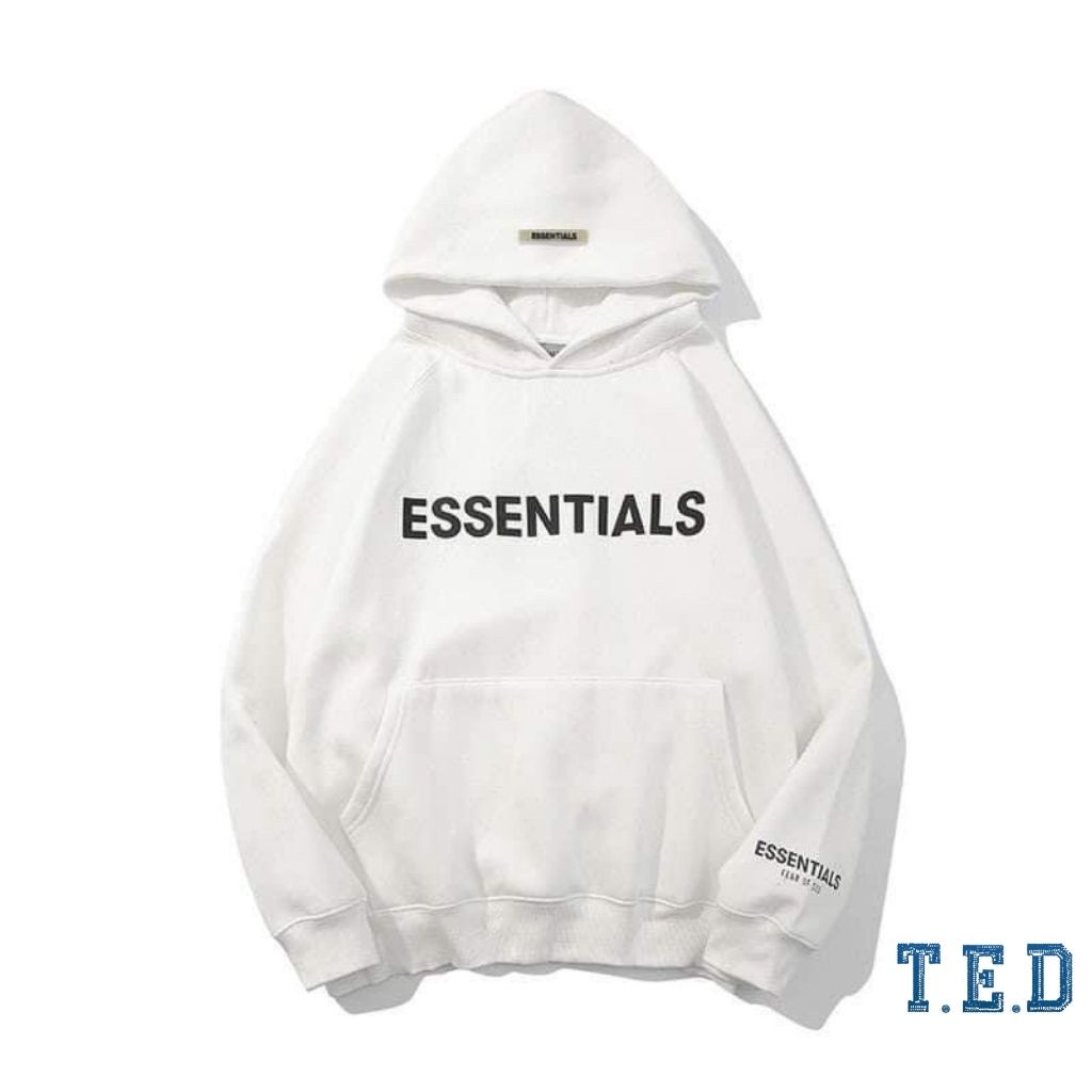Áo hoodie Essentials nỉ bông dày dặn kèm ảnh thật POCAHOUSE Áo hoodie nam nữ nỉ bông TED12