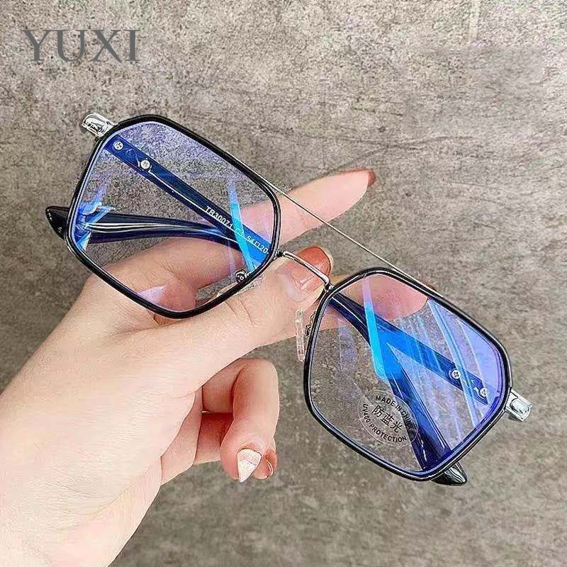 Kính Chống Ánh Sáng Xanh Hai Chùm Phong Cách Retro Thời Trang Cho Nam